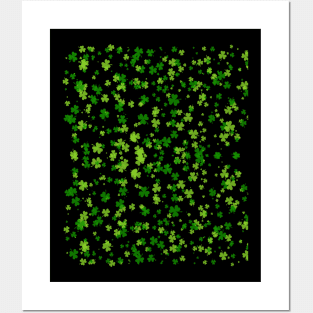 St Patrick's Day Shamrock Clover Leaf Pattern Posters and Art